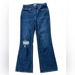 Good American Distressed Boot Cut Jeans